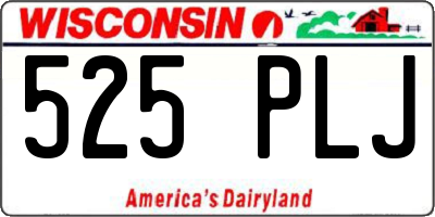 WI license plate 525PLJ