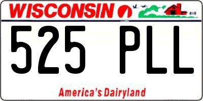 WI license plate 525PLL