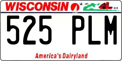 WI license plate 525PLM