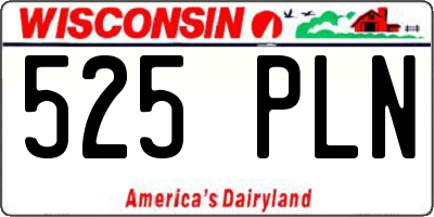 WI license plate 525PLN