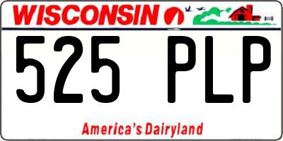 WI license plate 525PLP