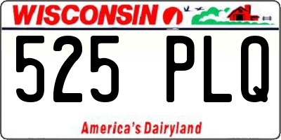 WI license plate 525PLQ