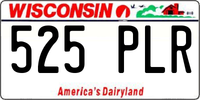 WI license plate 525PLR