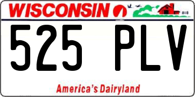 WI license plate 525PLV