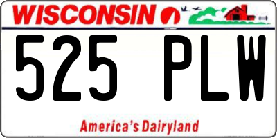 WI license plate 525PLW