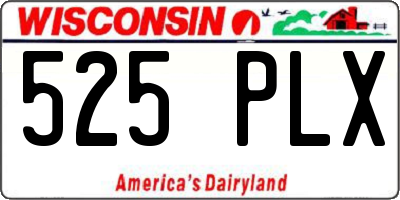 WI license plate 525PLX