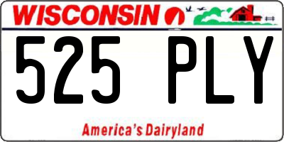 WI license plate 525PLY
