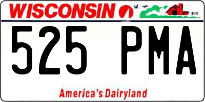 WI license plate 525PMA