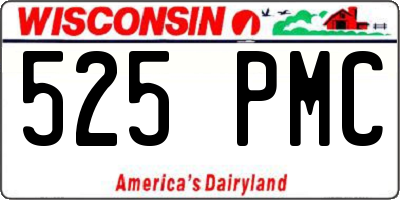 WI license plate 525PMC
