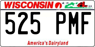 WI license plate 525PMF