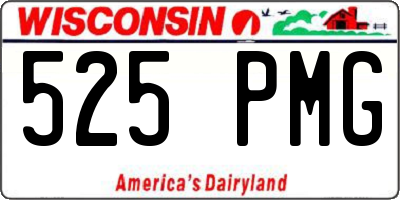WI license plate 525PMG