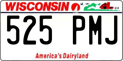 WI license plate 525PMJ