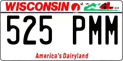 WI license plate 525PMM