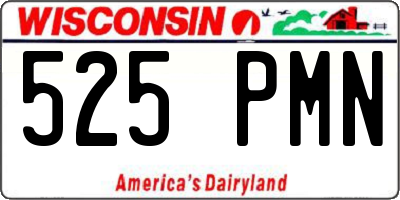 WI license plate 525PMN