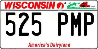 WI license plate 525PMP