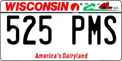 WI license plate 525PMS