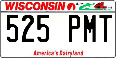 WI license plate 525PMT