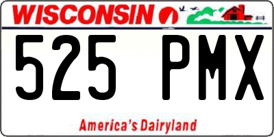 WI license plate 525PMX