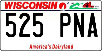 WI license plate 525PNA