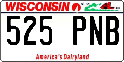 WI license plate 525PNB