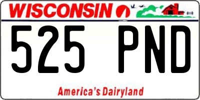 WI license plate 525PND