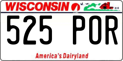 WI license plate 525POR