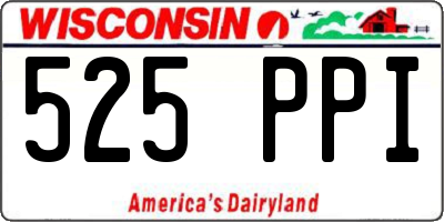 WI license plate 525PPI