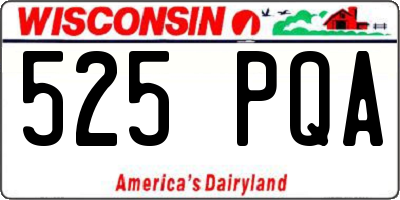 WI license plate 525PQA