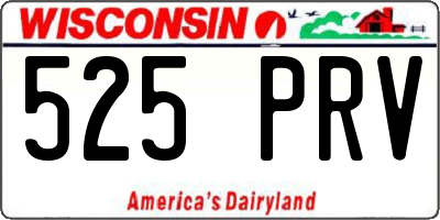 WI license plate 525PRV