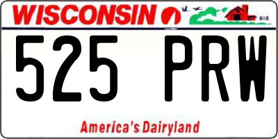 WI license plate 525PRW
