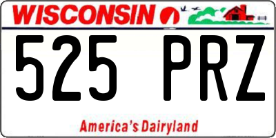 WI license plate 525PRZ