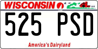 WI license plate 525PSD