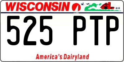WI license plate 525PTP