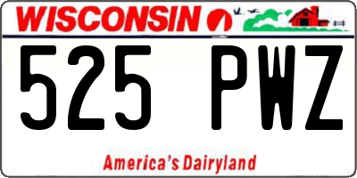 WI license plate 525PWZ
