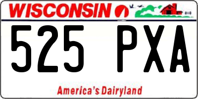 WI license plate 525PXA