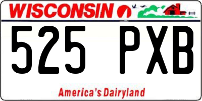 WI license plate 525PXB