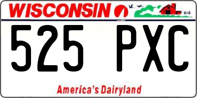 WI license plate 525PXC