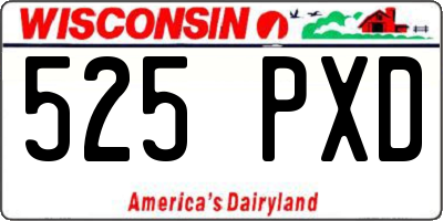 WI license plate 525PXD