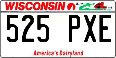 WI license plate 525PXE