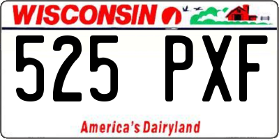 WI license plate 525PXF
