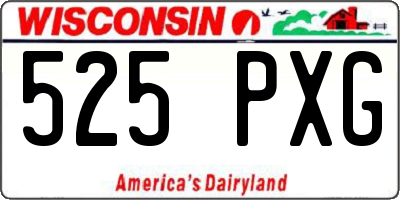 WI license plate 525PXG