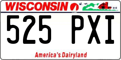 WI license plate 525PXI