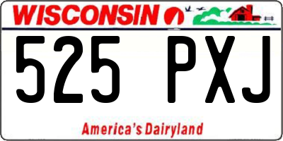 WI license plate 525PXJ