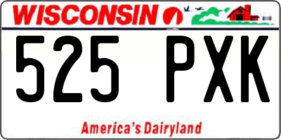 WI license plate 525PXK