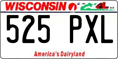 WI license plate 525PXL
