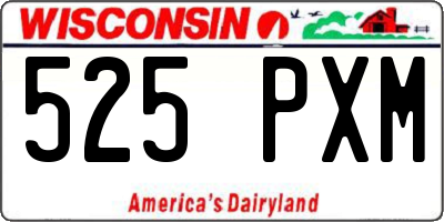 WI license plate 525PXM