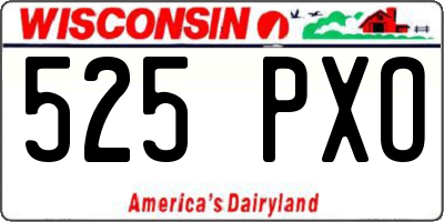 WI license plate 525PXO