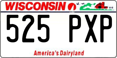 WI license plate 525PXP