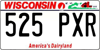 WI license plate 525PXR