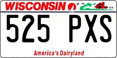 WI license plate 525PXS